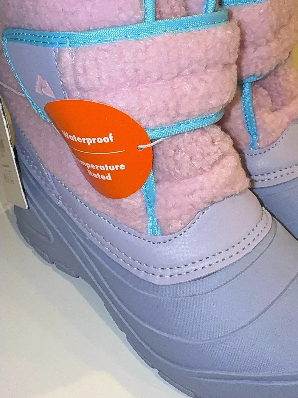 Ozark Trail Girls Pink Lavender Waterproof Winter Snow Boots Size 4